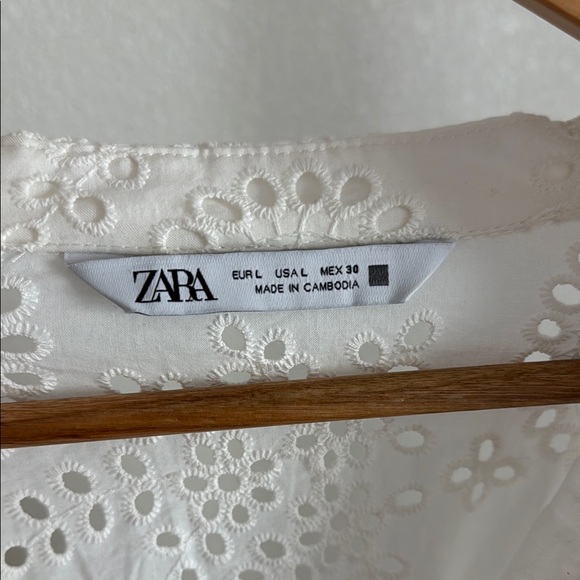 Zara White Long Sleeve Dress - Picture 3 of 10
